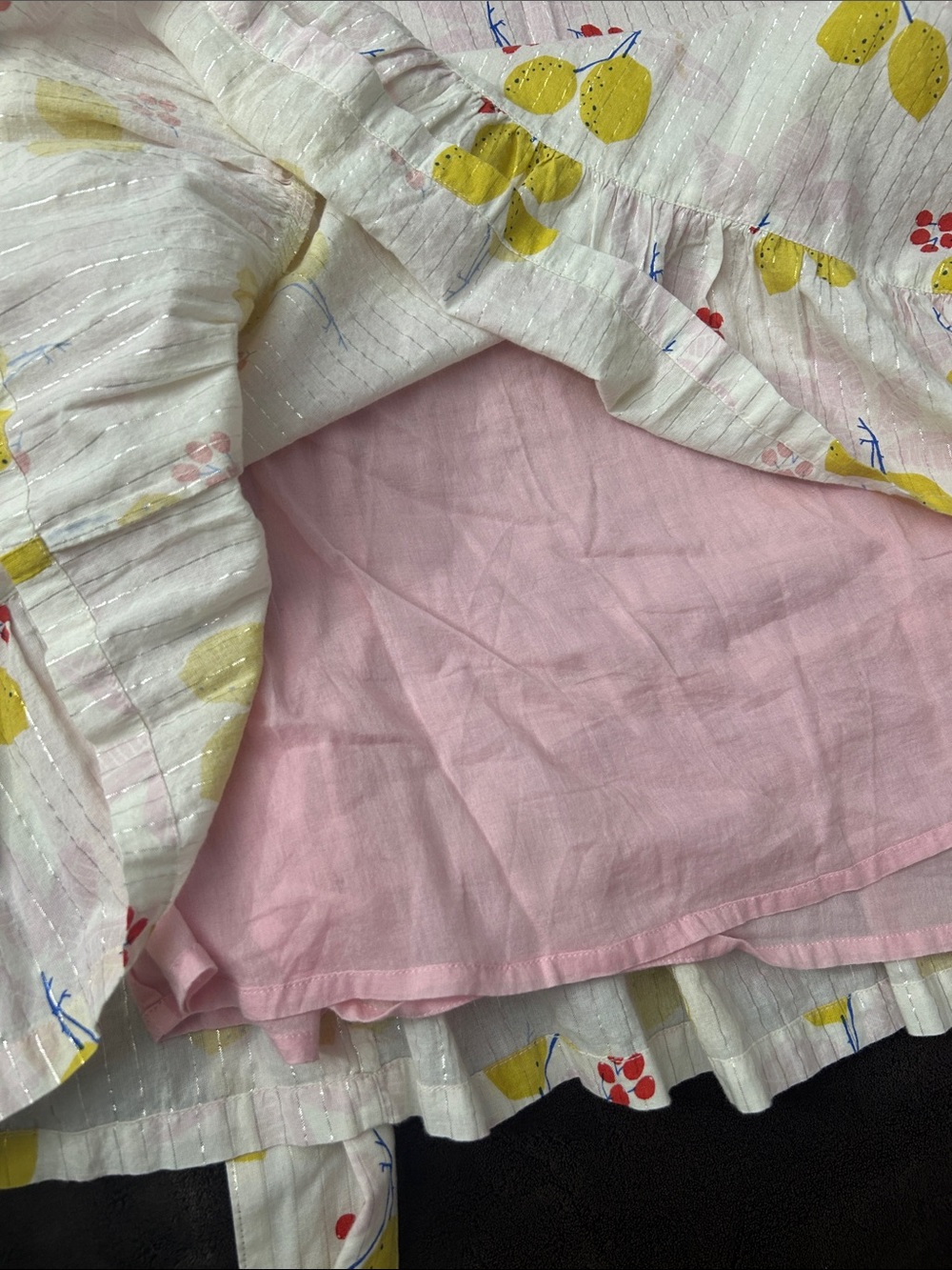 Pink Chicken Lemon Print Halsey Dress sz L - Picture 8 of 8